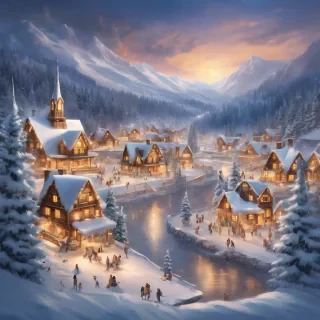 Winter Wonderland Village: A cozy village blankete