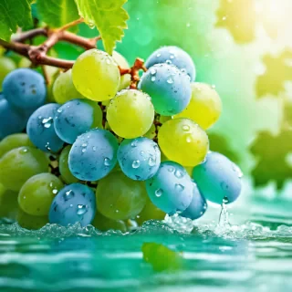 Cyan solid background, water splashes and cyan gra